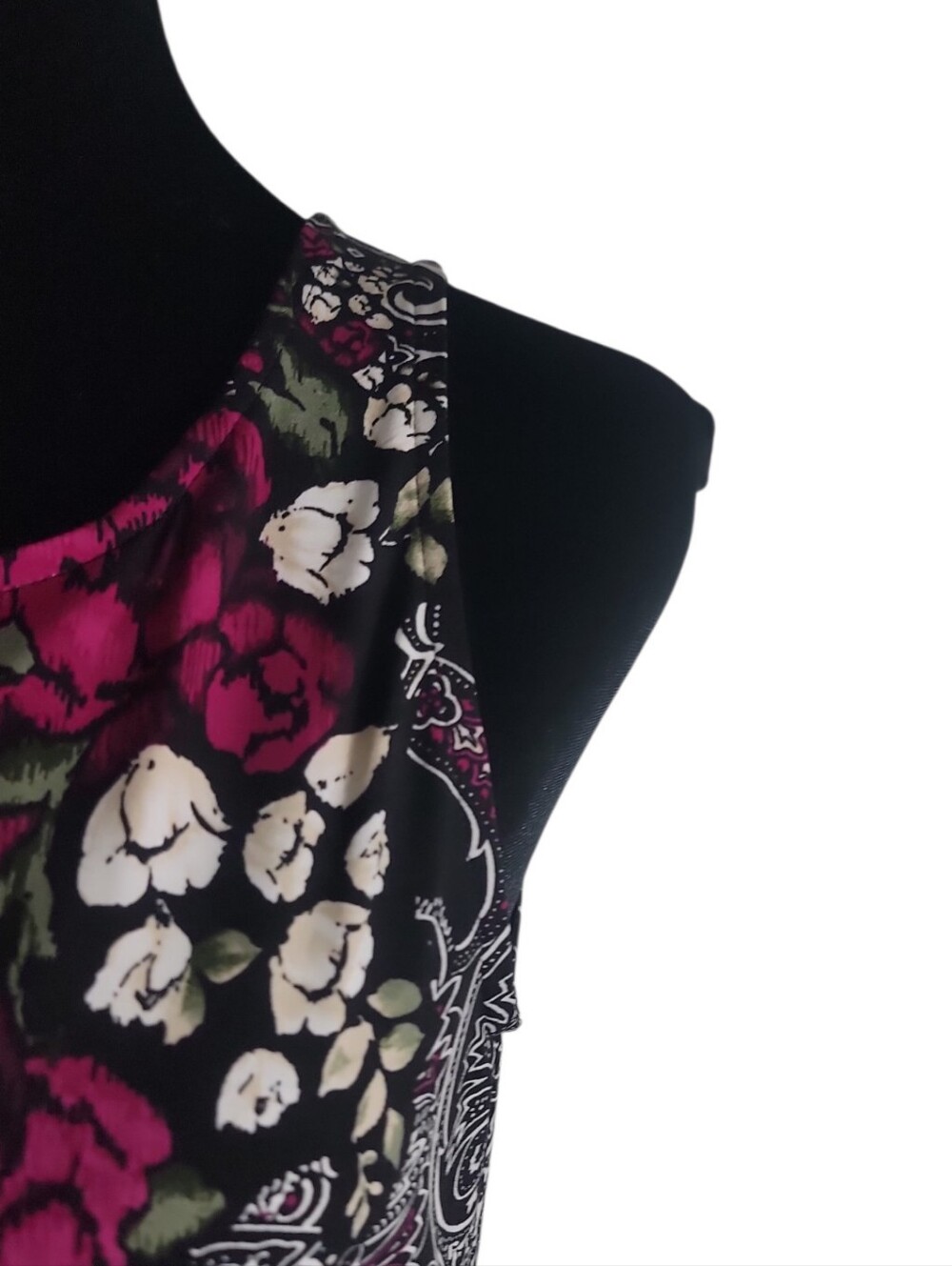 White House Black Market floral paisley sleeveless tunic top wonen's size XS - Picture 4 of 8